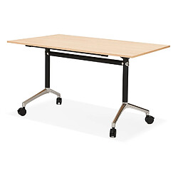 Acheter Alterego Bureau pliable 'FLEXO' sur roulettes en bois finition naturelle - 140x70 cm