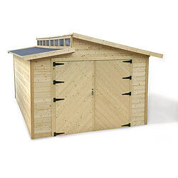 Solid Garage bois Torino - 20.88 m2 - 3.64 x 5.74 x 2.92 m - 28 mm