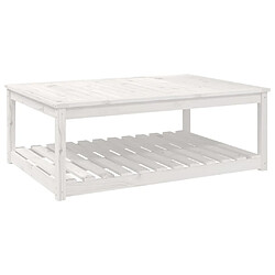 vidaXL Table de jardin blanc 121x82,5x45 cm bois massif de pin