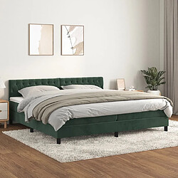 Maison Chic Lit Adulte - Lit simple Lit à sommier tapissier et matelas moelleux - Meuble de Chambre - Vert foncé 200x200cm Velours -MN46965