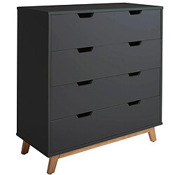 Vs Venta-Stock Commode CORINNA 4 tiroirs gris anthracite.