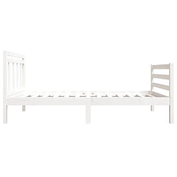 Maison Chic Lit Moderne Chambre - Cadre/structure de lit pour adulte Blanc Bois massif 90x190 cm Simple -MN77972 pas cher