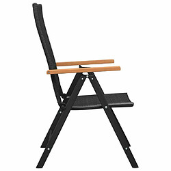 Acheter Maison Chic Lot de 4 Chaises de jardin,Fauteuil d'extérieur Résine tressée Noir -MN35959