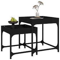 Avis vidaXL Tables d'appoint 2 pcs Noir Bois d'ingénierie