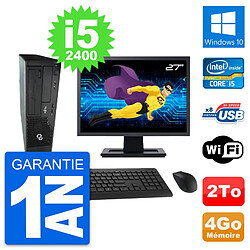 PC Fujitsu E500 DT Ecran 27" Intel i5-2400 RAM 4Go Disque 2To Windows 10 Wifi - Occasion