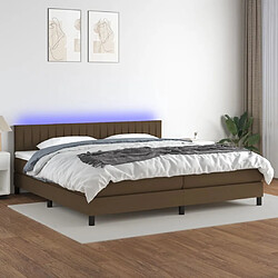 vidaXL Sommier à lattes de lit matelas et LED Marron foncé 200x200 cm 