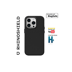 RhinoShield Coque Compatible avec [iPhone 15 Pro Max] SolidSuit Compatible avec Magsafe - Coque Fine avec Technologie d'absorption des Chocs et Finition Premium Mate - Noir