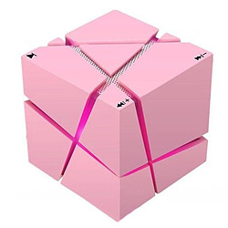 Yonis Mini Enceinte Bluetooth Rose Contrôle Vocal Intelligent Cube Rubik Effets Lumineux Mini Enceinte Bluetooth Rose Design Rubik's Cube Contrôle Vocal Intelligent Lumière RGB YONIS