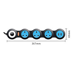 Wewoo Carte de câblage enfichable pour charge de connexion rotative Creative Towline Board 13A avec prise USBprise anglaiseprise 4 bits Noir