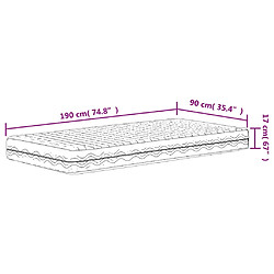 vidaXL Matelas en mousse blanc 90x190 cm dureté H2 H3 pas cher