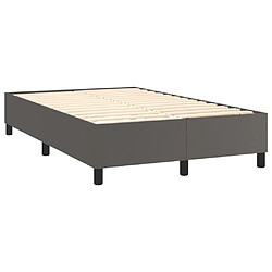 Avis vidaXL Sommier à lattes de lit avec matelas Gris 120x200 cm Similicuir