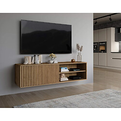 Bestmobilier Portmore - meuble TV suspendu - bois - 150 cm