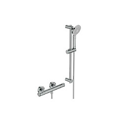 Ensemble de douche thermostatique - CERATHERM T50 - barre 60 + douchette ronde 11 cm 3J - Chrome - Ideal Standard 