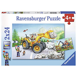 Ravensburger - 78028 - Puzzle Excavatrice Et Tracteur De Fôret 2x24 Pièces