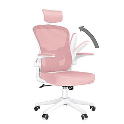 BIGZZIA Chaise de Bureau - Ergonomique Fauteuil avec 2D Accoudoirs, Hauteur Appui-tête Soutien Lombaire Dossier Règalable Rose