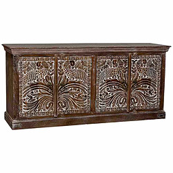 Buffet Alexandra House Living Blanc Marron Bois de manguier 40 x 180 x 80 cm 