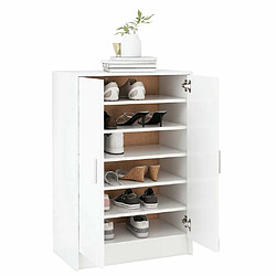 Avis vidaXL Armoire à chaussures Blanc 60x35x92 cm Bois d’ingénierie