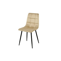 Chaise Romimex Beige Velours Métal 45 x 89 x 55 cm