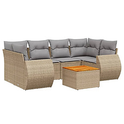 Maison Chic Salon de jardin avec coussins 7 pcs, Ensemble Tables et chaises de jardin, beige résine tressée -GKD294927 