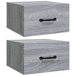 vidaXL Tables de chevet murales 2 pcs Sonoma gris 35x35x20 cm