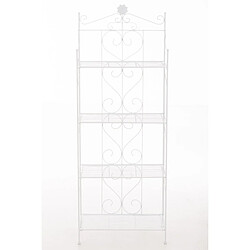 Decoshop26 Etagère sur 4 niveaux rangement style rustique 160x60 cm en métal blanc 10_0003910