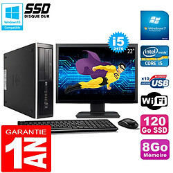 PC HP Compaq Pro 6300 SFF I5-3470 8Go 120Go SSD Graveur DVD Wifi W7 Ecran 22" · Occasion 