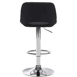 Avis Decoshop26 Tabourets de bar chaises haute x2 avec repose-pieds en tissu noir piètement métallique chromé 10_0004095