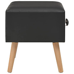 Maison Chic Table de chevet - Table de Nuit Noir 40x35x40 cm Similicuir pas cher