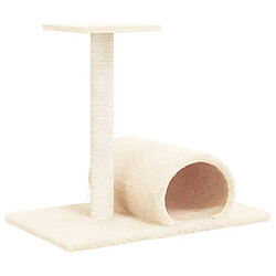 Arbre à chat,niche pour chat avec tunnel Crème 60x34,5x50 cm -MN50414