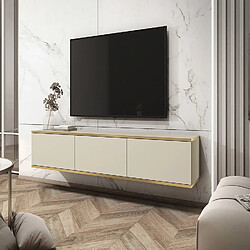 palozi home Meuble TV suspendu 175 x 30 x 32 cm Jose - Beige