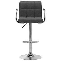 vidaXL Chaise de bar Gris foncé Tissu