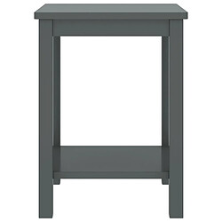 Maison Chic Table de chevet,Table de Nuit,Meuble de Rangement Gris foncé 35x30x47 cm Bois de pin massif