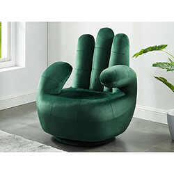 Vente-Unique Fauteuil main pivotant CATCHY en velours - Vert sapin