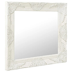 Maison Chic Miroir mural style baroque | Miroir Décoration pour Maison Salle de Bain 50x50 cm Blanc -GKD30560