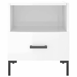 Acheter Maison Chic Table de chevet,Table de Nuit,Meuble de Rangement blanc brillant 40x35x47,5 cm bois d’ingénierie