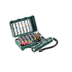 Metabo Coffret d'embouts « SP », 29 pièces + Mini Flash light - 626721000