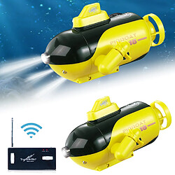 Acheter Universal Télécommandé électrique sous-marin nucléaire bateau RC bateau imperméable à l'eau jouets cadeaux pour les enfants garçons avec lumière LED | RC Submarine(Jaune)