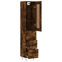 Avis vidaXL Buffet haut Chêne fumé 34,5x34x180 cm Bois d'ingénierie