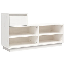 vidaXL Armoire à chaussures Blanc 110x34x61 cm Bois de pin massif