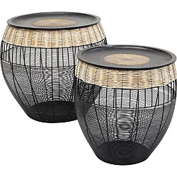 Karedesign Tables d'appoint African Drums set de 2 Kare Design