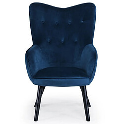 Paris Prix Fauteuil Scandinave Velours Vianey 100cm Bleu