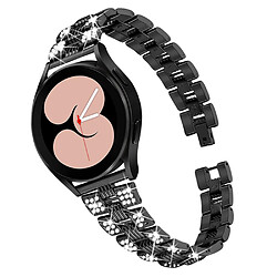 Bracelet en alliage de zinc, fermeture rapide, sangle de 20 mm avec décor de strass, noir pour votre Samsung Galaxy Watch4 Classic 42mm/46mm/Watch4 Active 40mm 44mm 