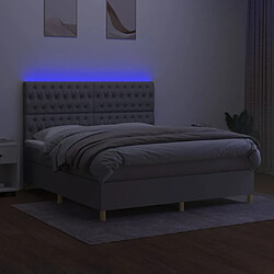 Avis vidaXL Sommier à lattes de lit matelas et LED Gris clair 160x200 cm