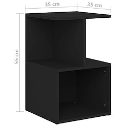 vidaXL Tables de chevet 2 pcs noir 35x35x55 cm bois d'ingénierie pas cher