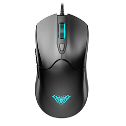 Riffi Souris optique de jeu filaire Aula S13, rétroéclairage 7 couleurs, avec 6 boutons/1200-3600dpi/avec forme confortable/noir 