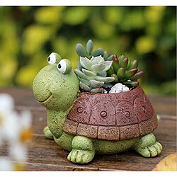 BESTA Pots de fleurs, mignons animaux en forme de dessins animés succulentes vase pots de fleurs, conteneur, pots de fleurs de décoration, mini ornement de bureau (tortue)