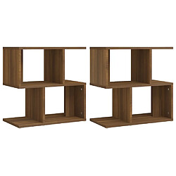 vidaXL Tables de chevet 2 pcs Chêne marron 50x30x51,5 cm