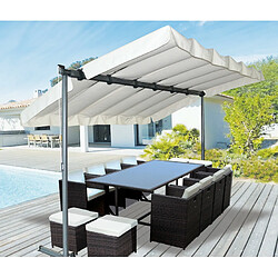 Pergola marquise 3.60x2.50m gris anthracite - per2535m - HABRITA