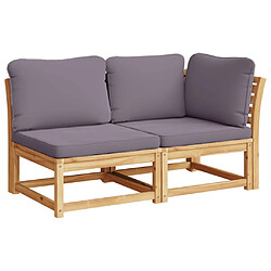 vidaXL Salon de jardin 2 pcs avec coussins bois massif d'acacia