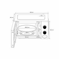 Acheter Micro-ondes OCEANIC MO20B11 Noir l 45,4 x H26,1 x P32,6 cm - 20L